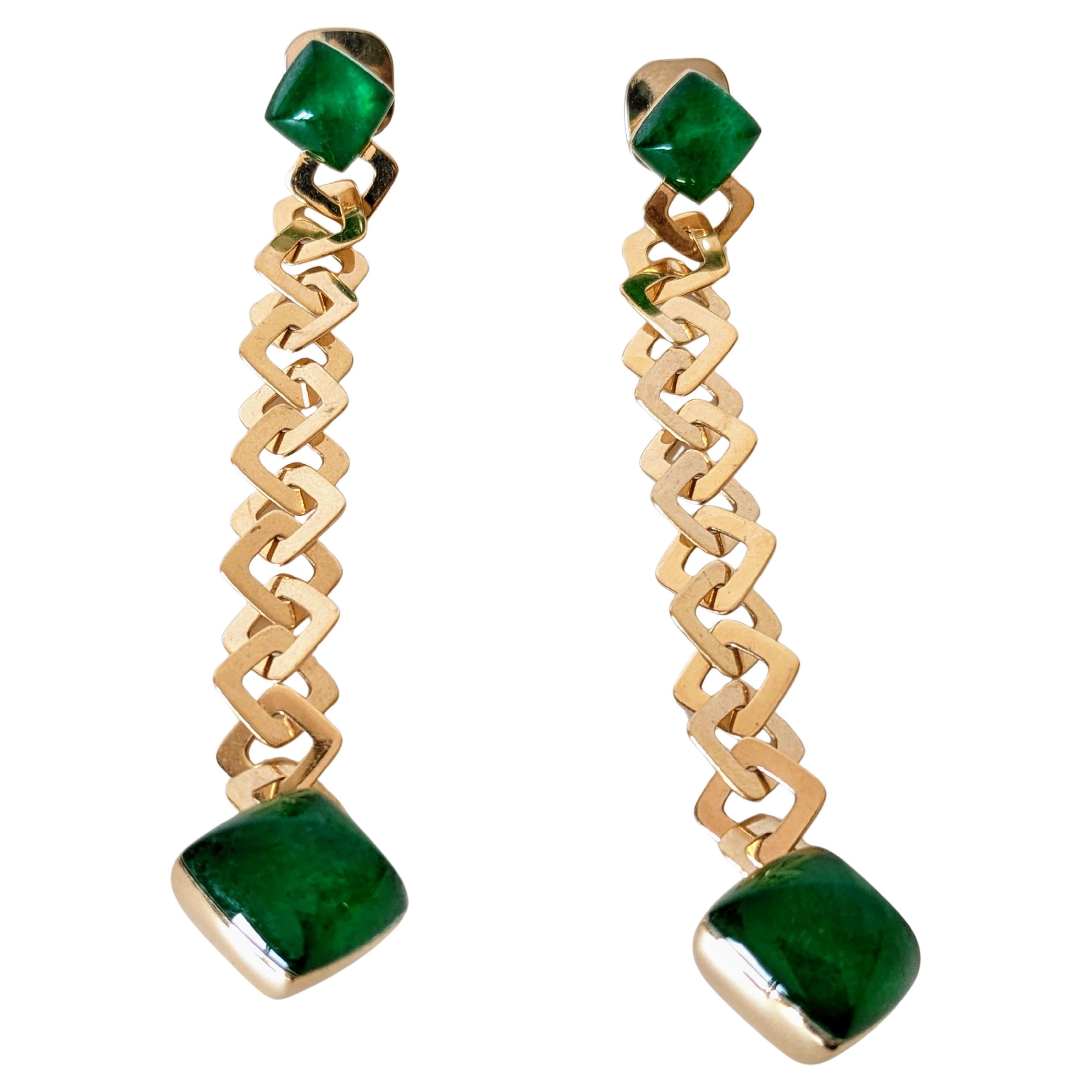 Vhernier Freccia Earrings 18 Karat Gold and Jade Rock Crystal with Diamonds