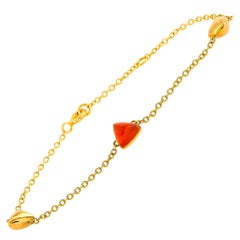 Vhernier Freccia Micro 18 Karat Rose Gold Carnelian and Rock Crystal Bracelet