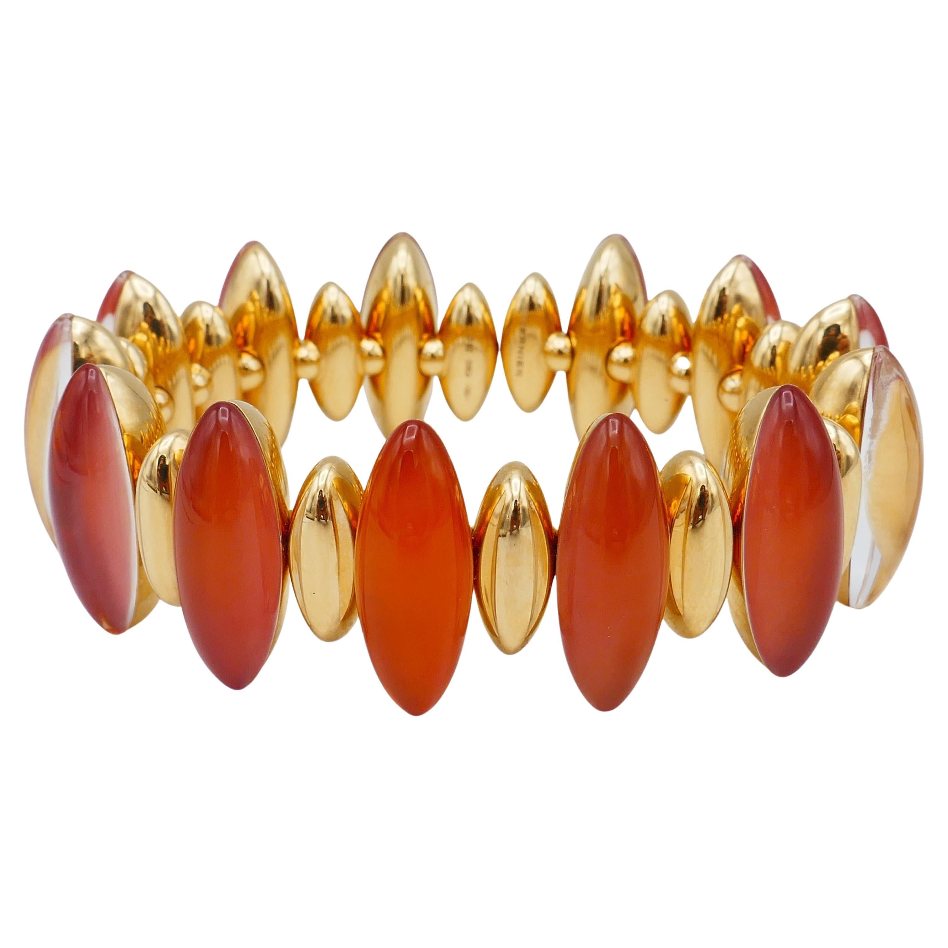 Vhernier Freccia 18 Karat Rose Gold Mother of Pearl and Rock Crystal ...