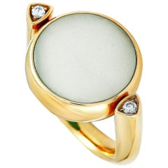 Vhernier Girotondo 18k Rose Gold Diamond, Adularia, Chrysoprase Reversible Ring