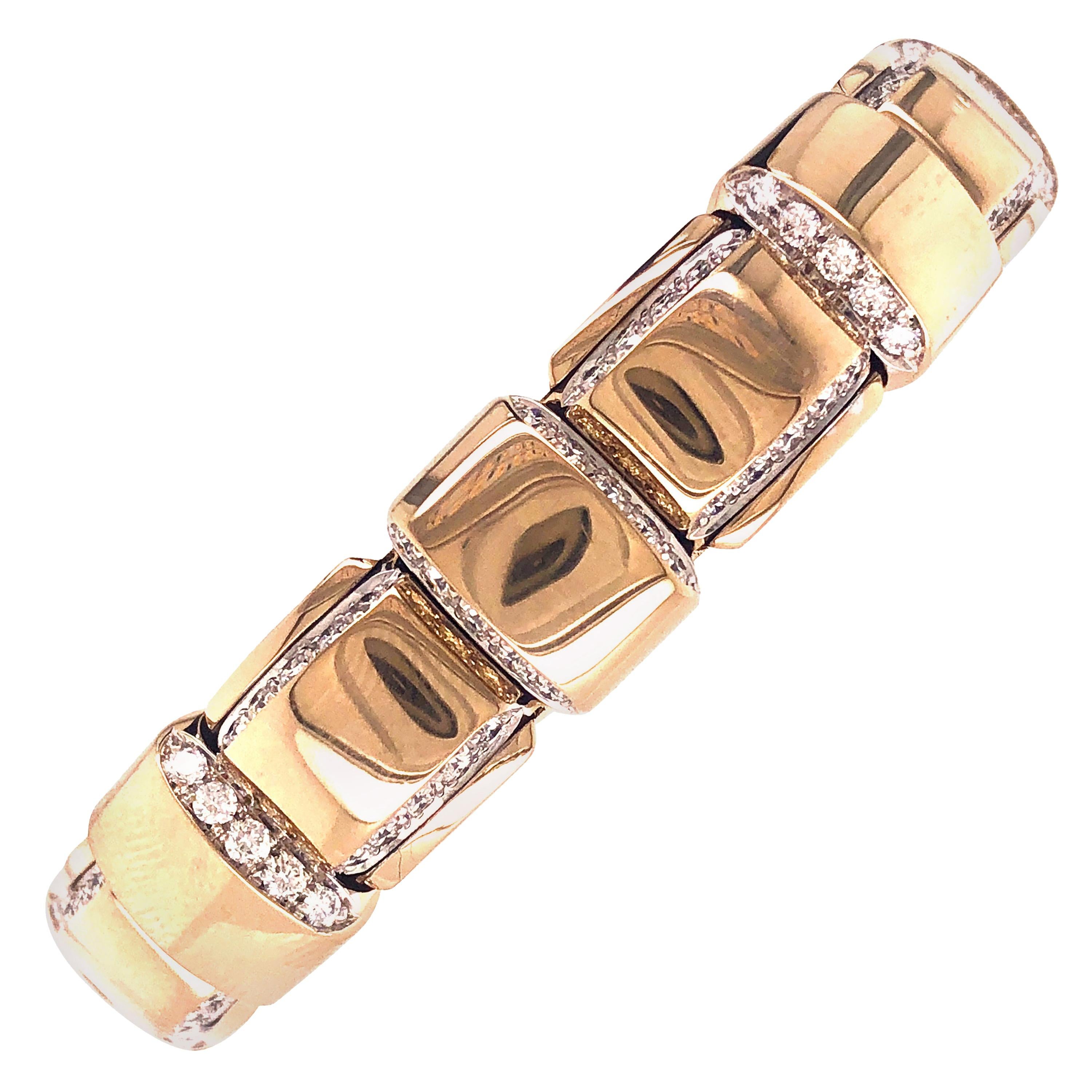 Vhernier Giunco Collection White Diamond White Gold Palladium Bracelet