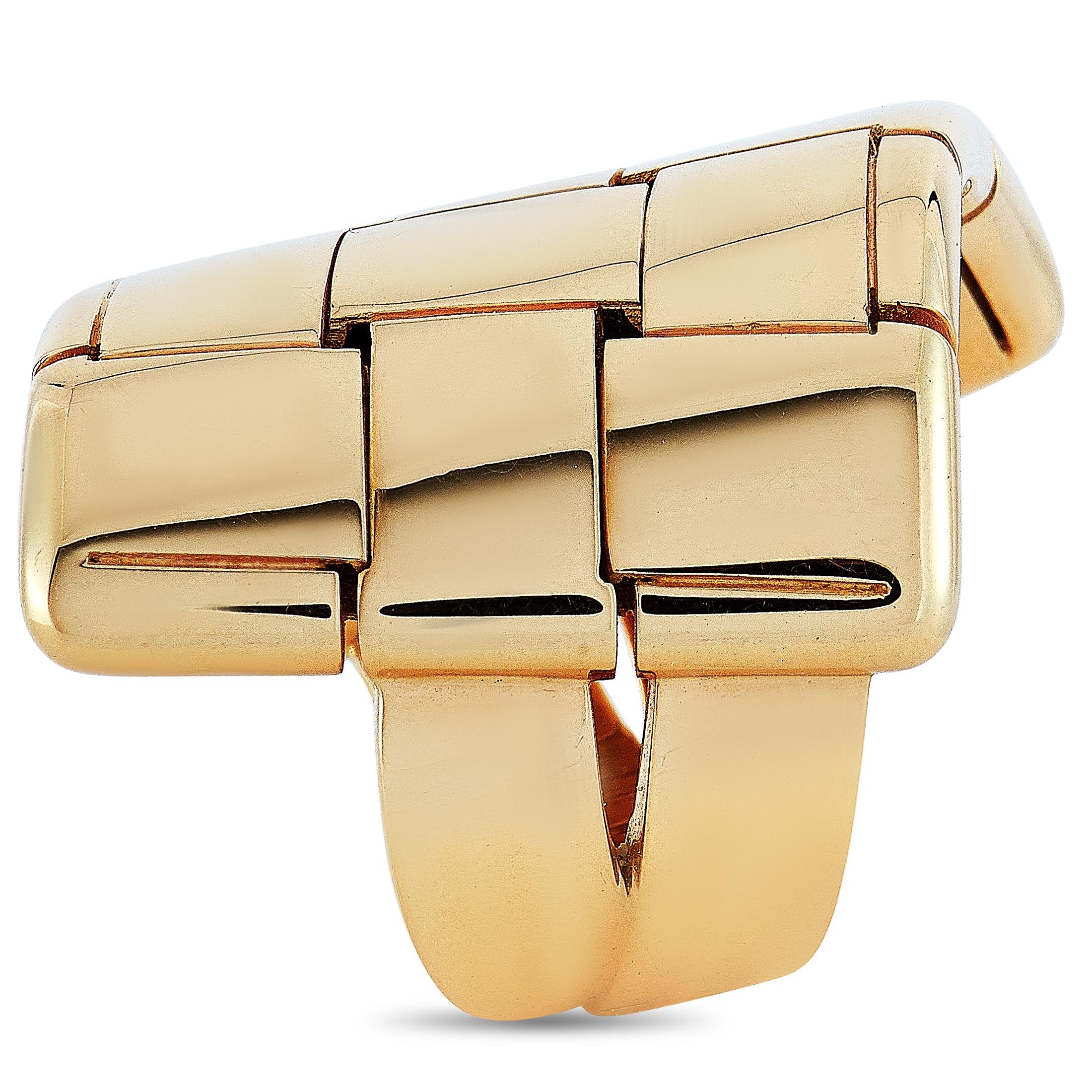Vhernier Giunco Due 18 Karat Rose Gold Ring In New Condition In Southampton, PA