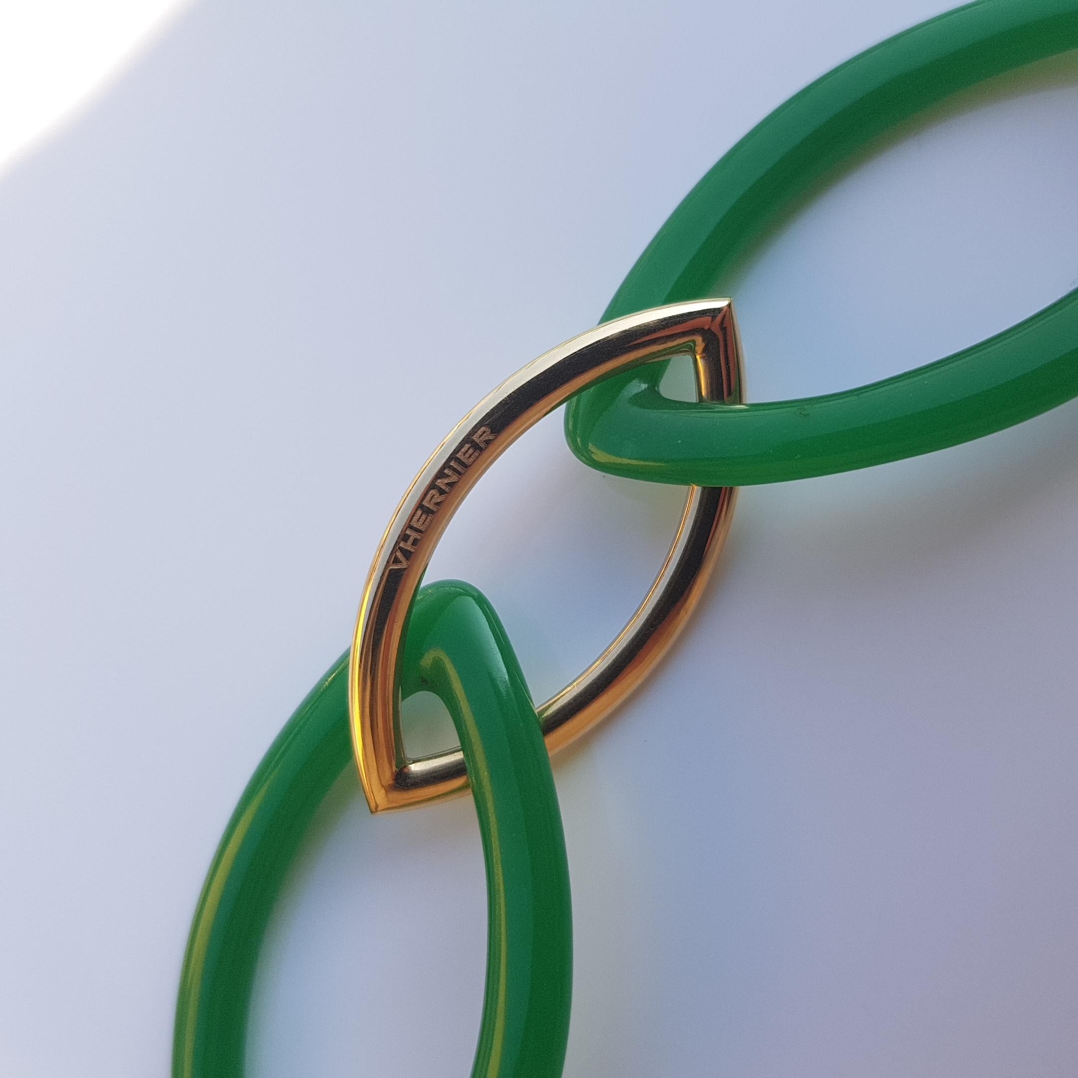 Women's or Men's Vhernier Jade and 18 Karat Red Gold Pop Neclace For Sale