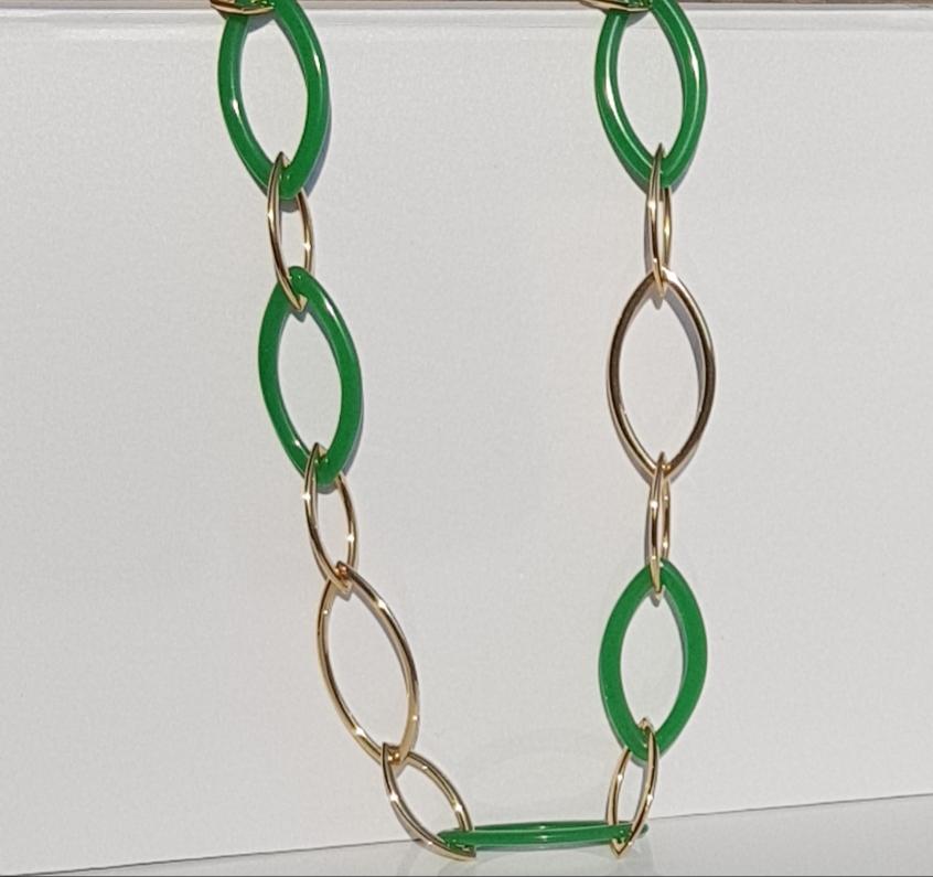 Vhernier Jade and 18 Karat Red Gold Pop Neclace For Sale 1