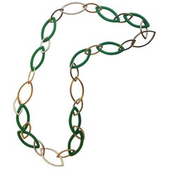 Vhernier Jade and 18 Karat Red Gold Pop Neclace