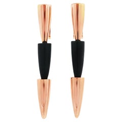 Vhernier Milano Calla Dangle Gold Ebony Dangle Drop Clip-On Earrings Vhernier Milano Calla Dangle Gold Ebony Dangle Drop Clip-On Earrings