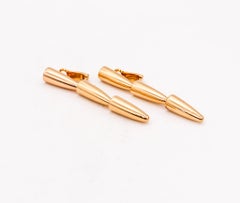 Vhernier Milano Modern Calla Dangle Drop Clips Earrings in 18 Karat Yellow Gold