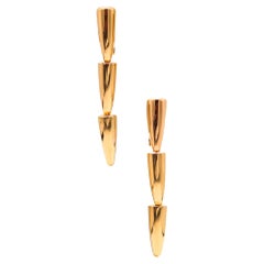 Vhernier Milano Boucles d'oreilles à clips modernes en or jaune 18 carats avec calla