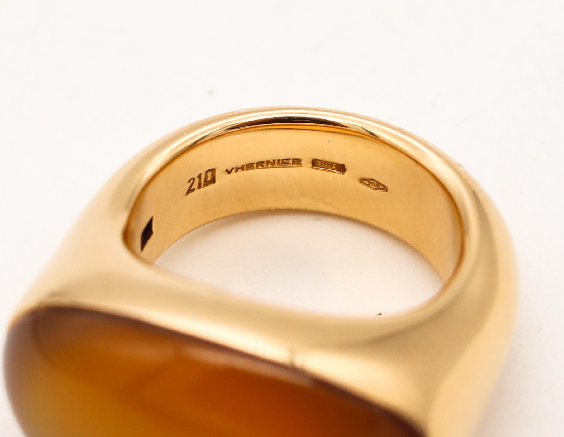 Vhernier Milano Oliva Cocktail Ring Solid 18Kt Gold With Oval Opalescent Quartz 2
