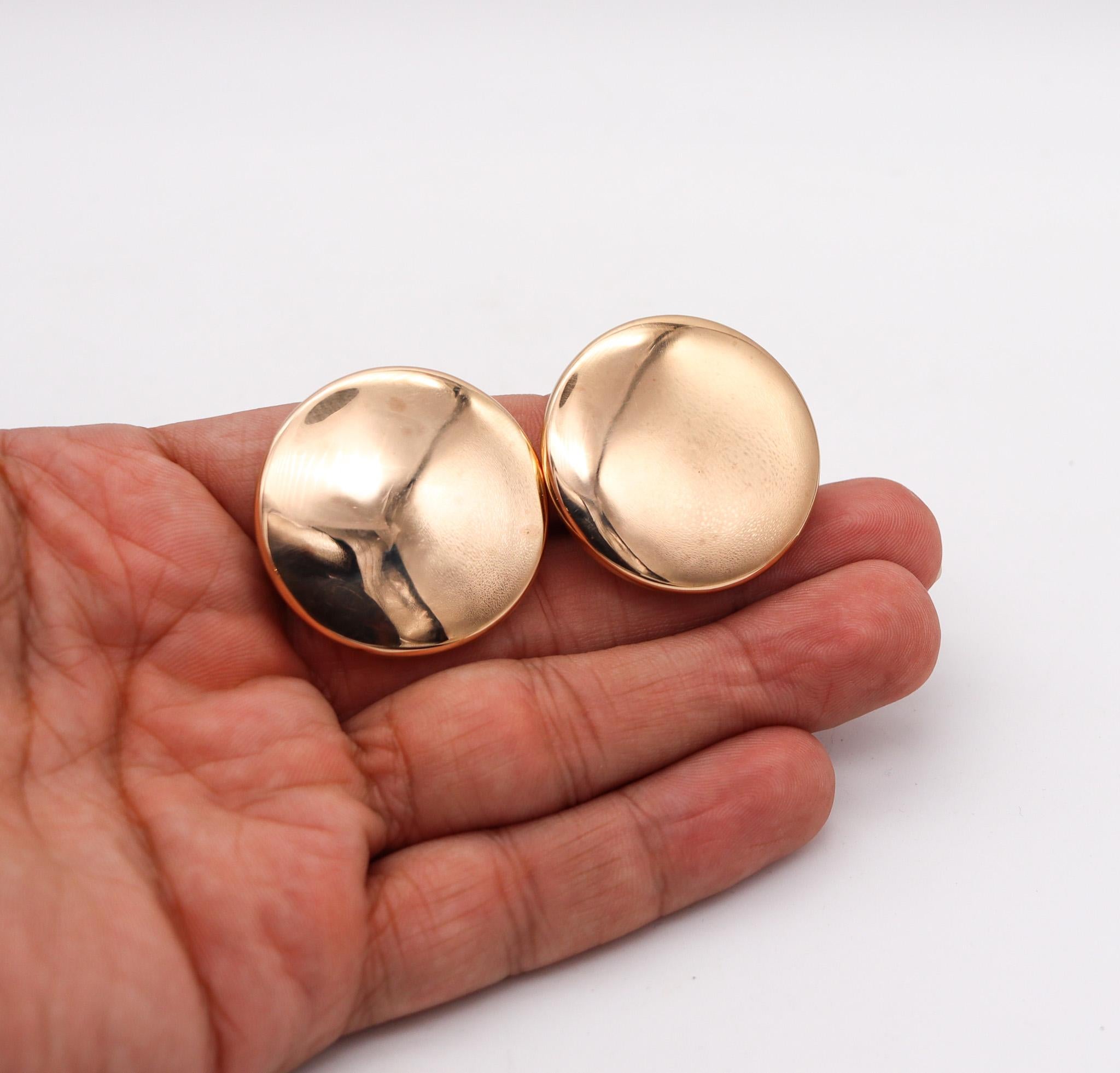 Vhernier Milano - Boucles d'oreilles à clip en or jaune 18 carats, rondes et surdimensionnées en vente 1