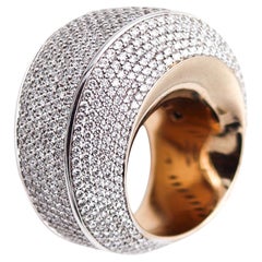 Vhernier Milano Sculptural Aladino Cocktail Ring 18Kt Gold With 7.26Ctw Diamonds