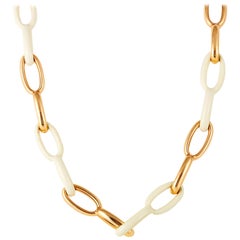 Vhernier Ottovolante 18 Karat Rose Gold Diamond and Kogolong Chain Necklace