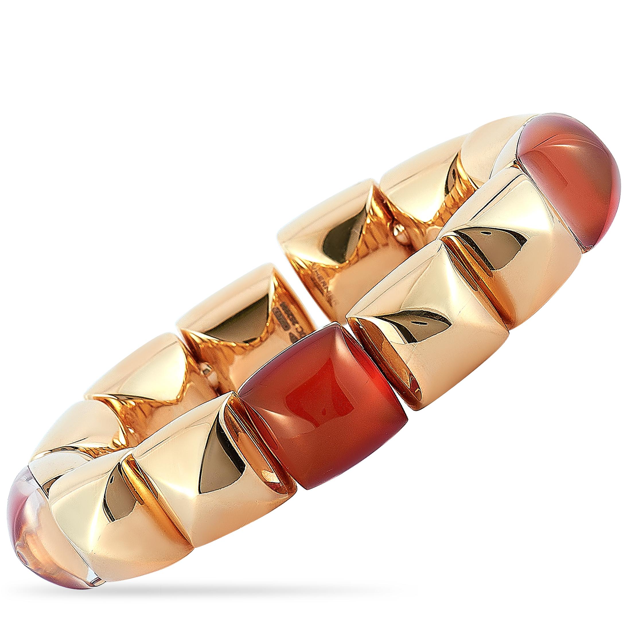 Women's Vhernier Pan di Zucchero 18 Karat Rose Gold and Carnelian Bracelet