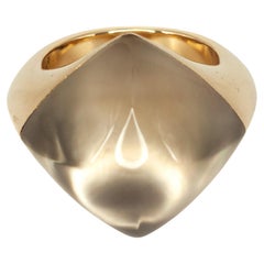 Vhernier Pan di Zucchero Bague en or rose 18 carats avec quartz fumé et nacre