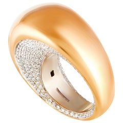 Vhernier Pirouette 18 Karat Rose and White Gold 1.78 Carat Diamond Ring
