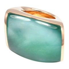 Vhernier Plateau Rock Crystal Mother of Pearl Large Rose Gold Ring