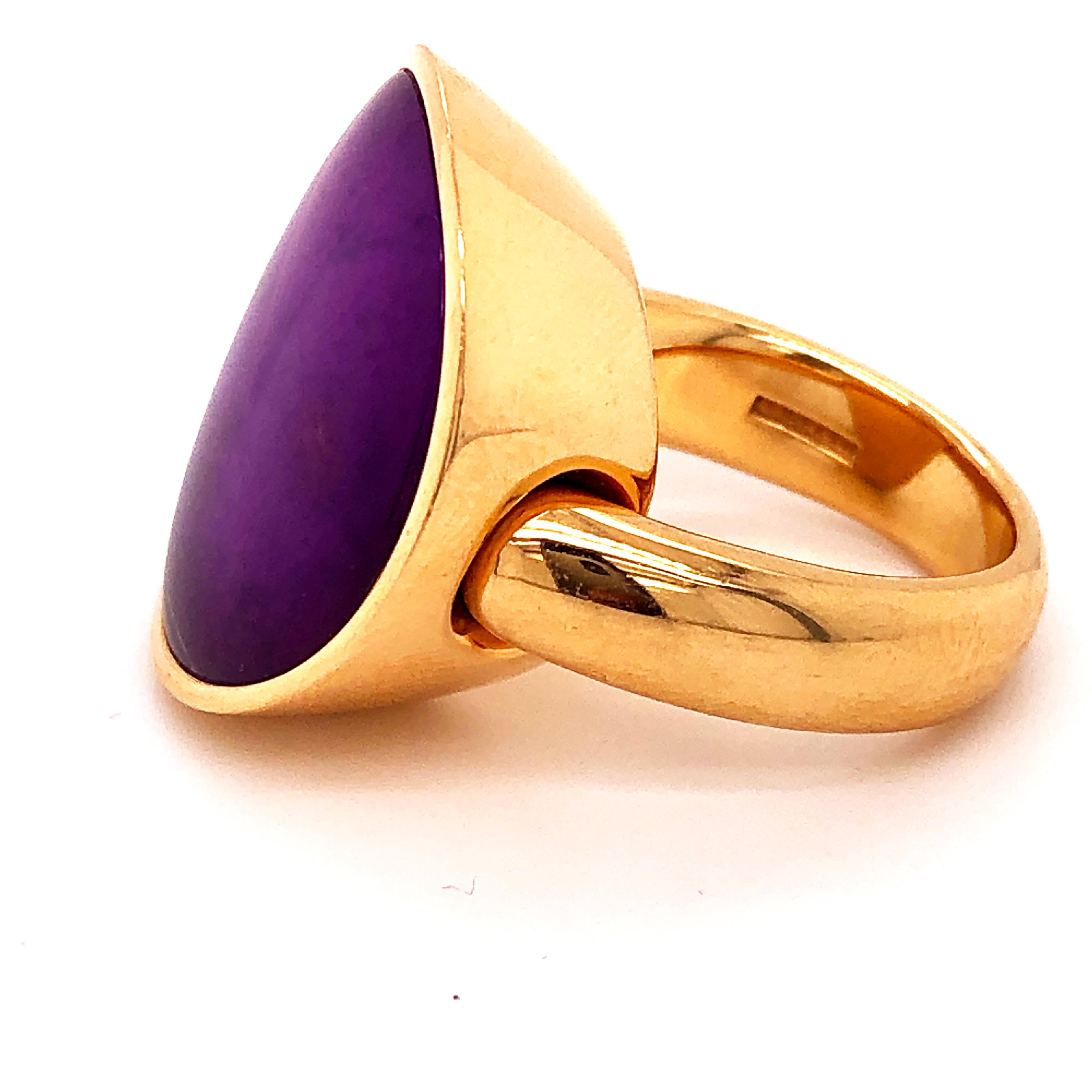 Vhernier Rare Sugilite Rock Cystal Giotto Collection Yellow Gold Cocktail Ring 3