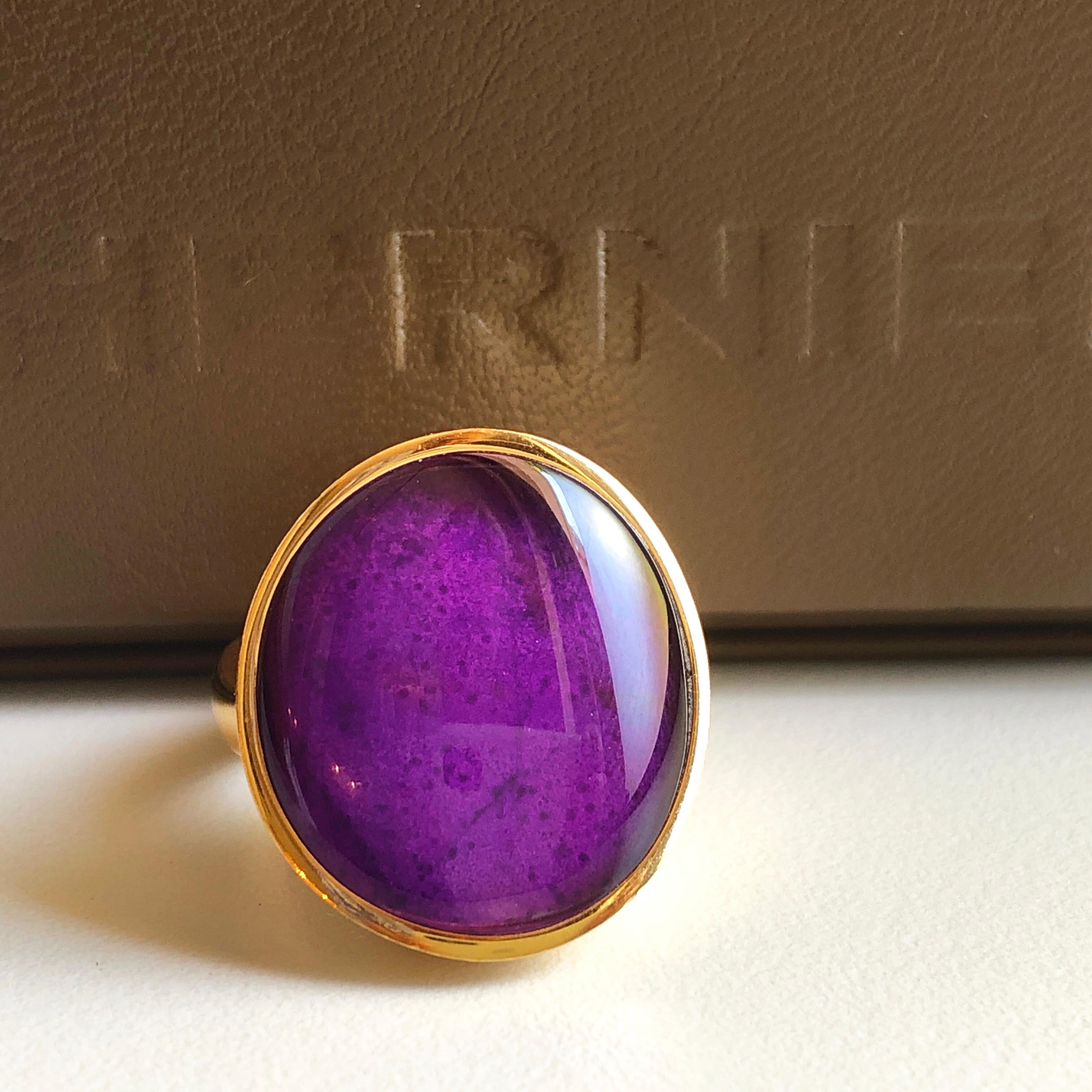 Absolutely Chic, yet Timeless, extremely Versatile and Wearable: this is Giotto Vhernier Collection Contemporary Cocktail Ring, here in this custom, one-of-a-kind, unusual and rare material. This piece conveys the brand's passion for clean,