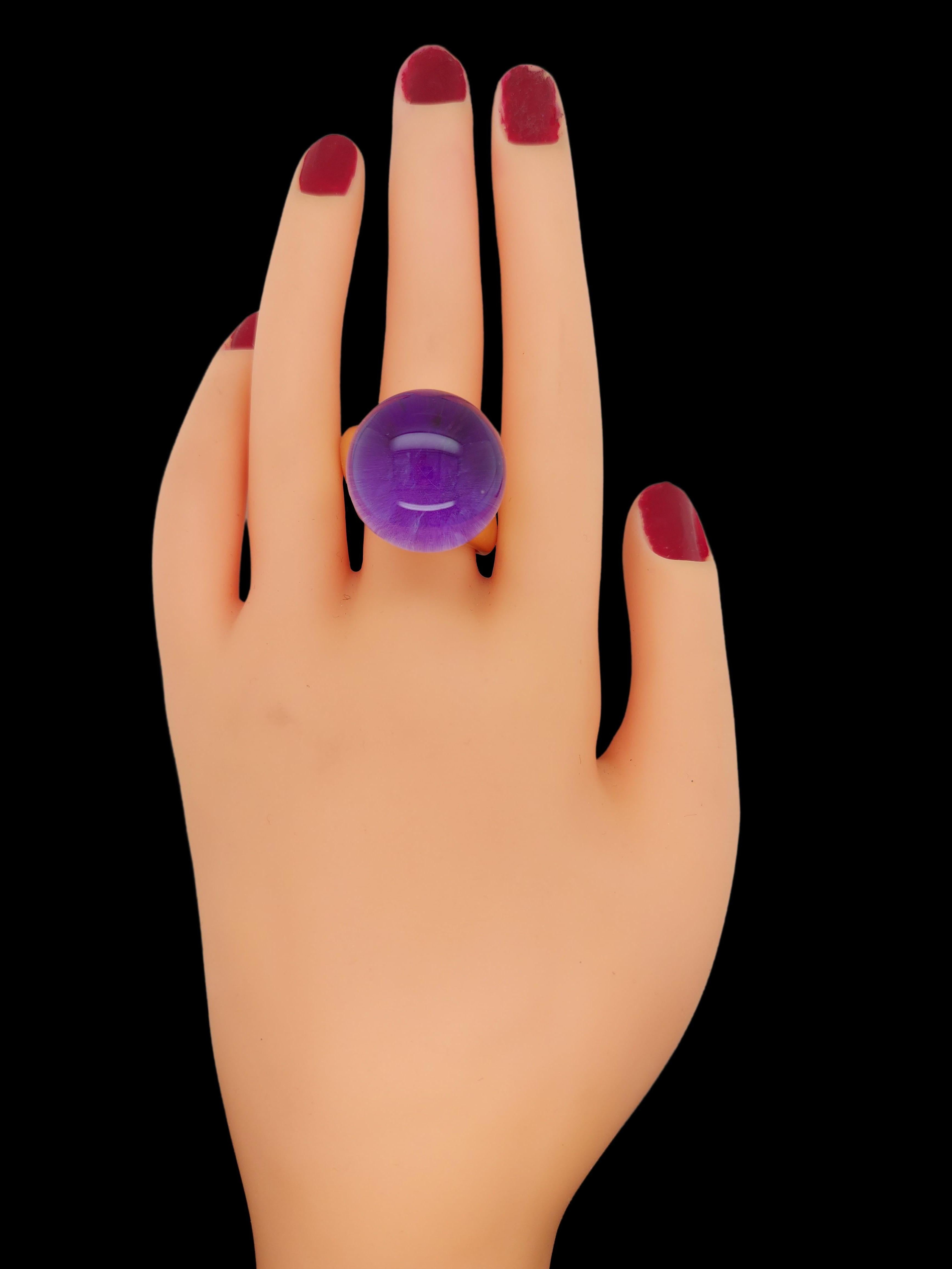 Vhernier, Re Sole Ring with Purple Sugilite and Rock Crystal Stone 2