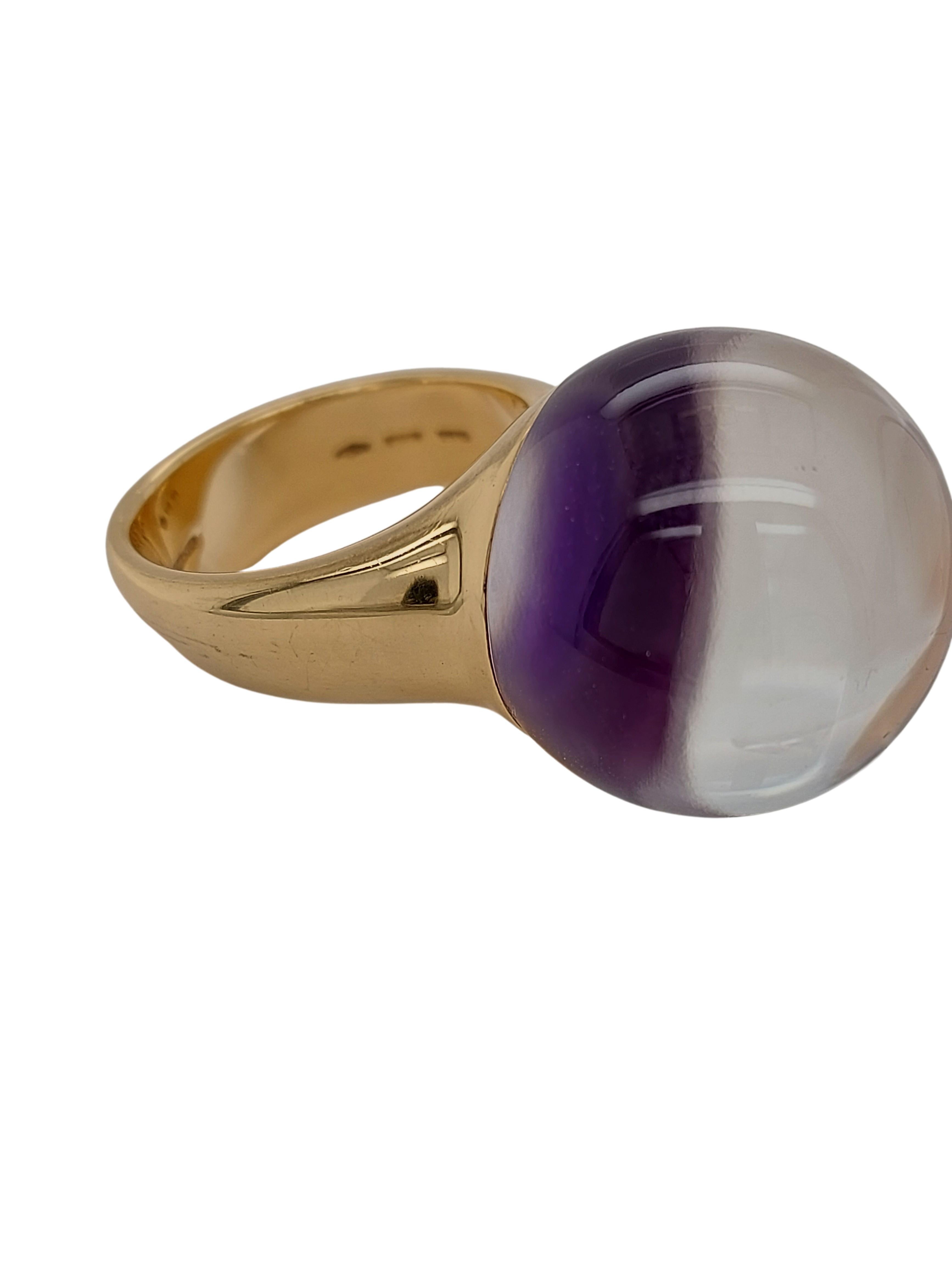 Vhernier, Re Sole Ring with Purple Sugilite and Rock Crystal Stone In New Condition For Sale In Antwerp, BE