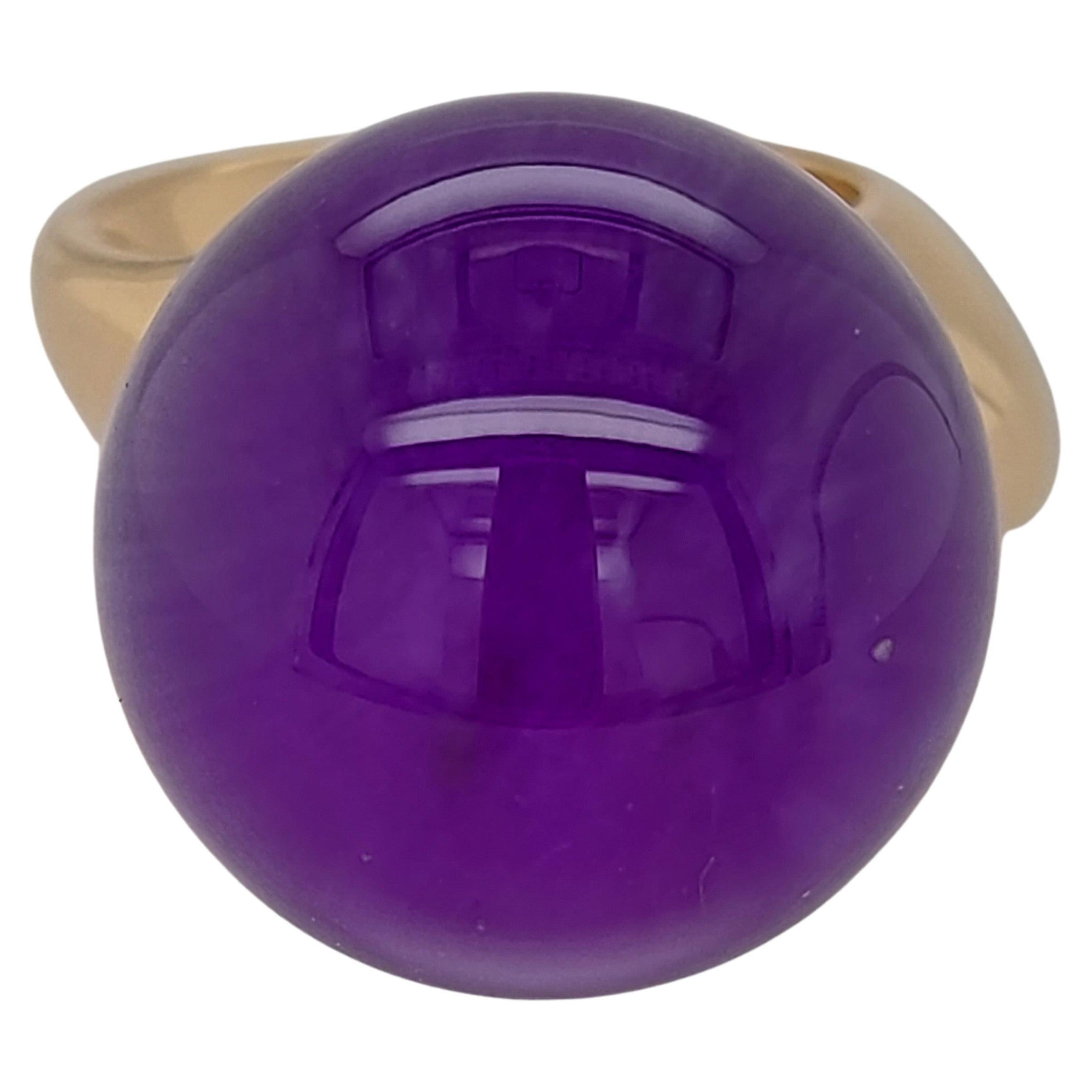 Vhernier, Re Sole Ring with Purple Sugilite and Rock Crystal Stone