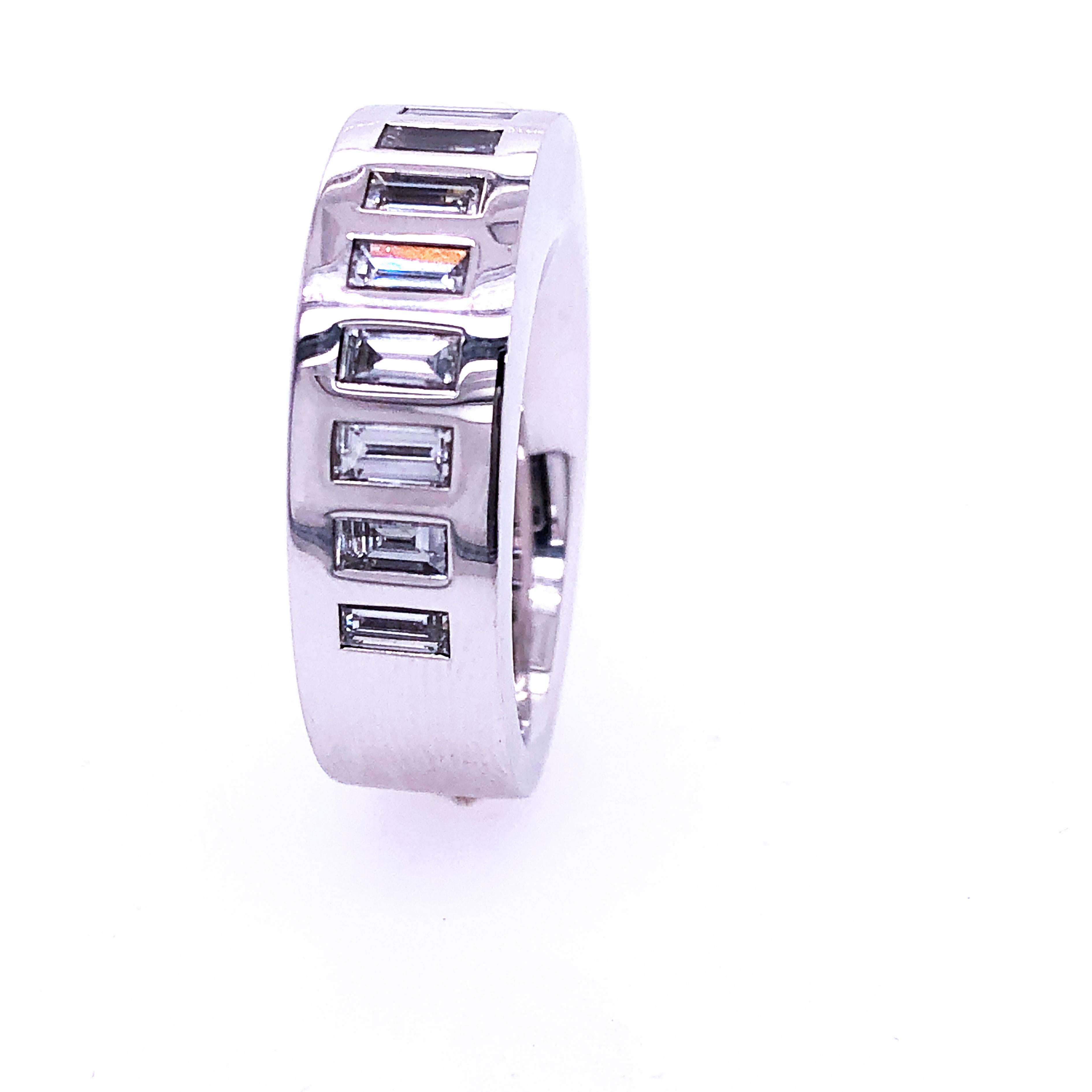 Baguette Cut Vhernier Rewind Collection White Diamond Baguette Eternity Engagement Ring For Sale