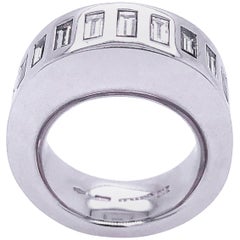 Vhernier Rewind Collection Anillo de compromiso de eternidad con diamante baguette blanco