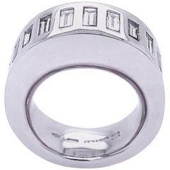 Used Vhernier Rewind Collection White Diamond Baguette Eternity Engagement Ring