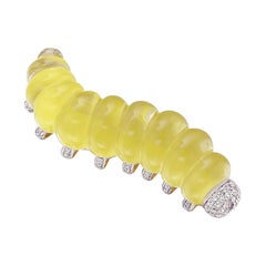Vhernier Rock Crystal Caterpillar Brooch