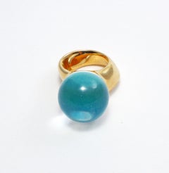Vhernier Rose Gold Rock Crystal Turquoise Mother of Pearl Ring