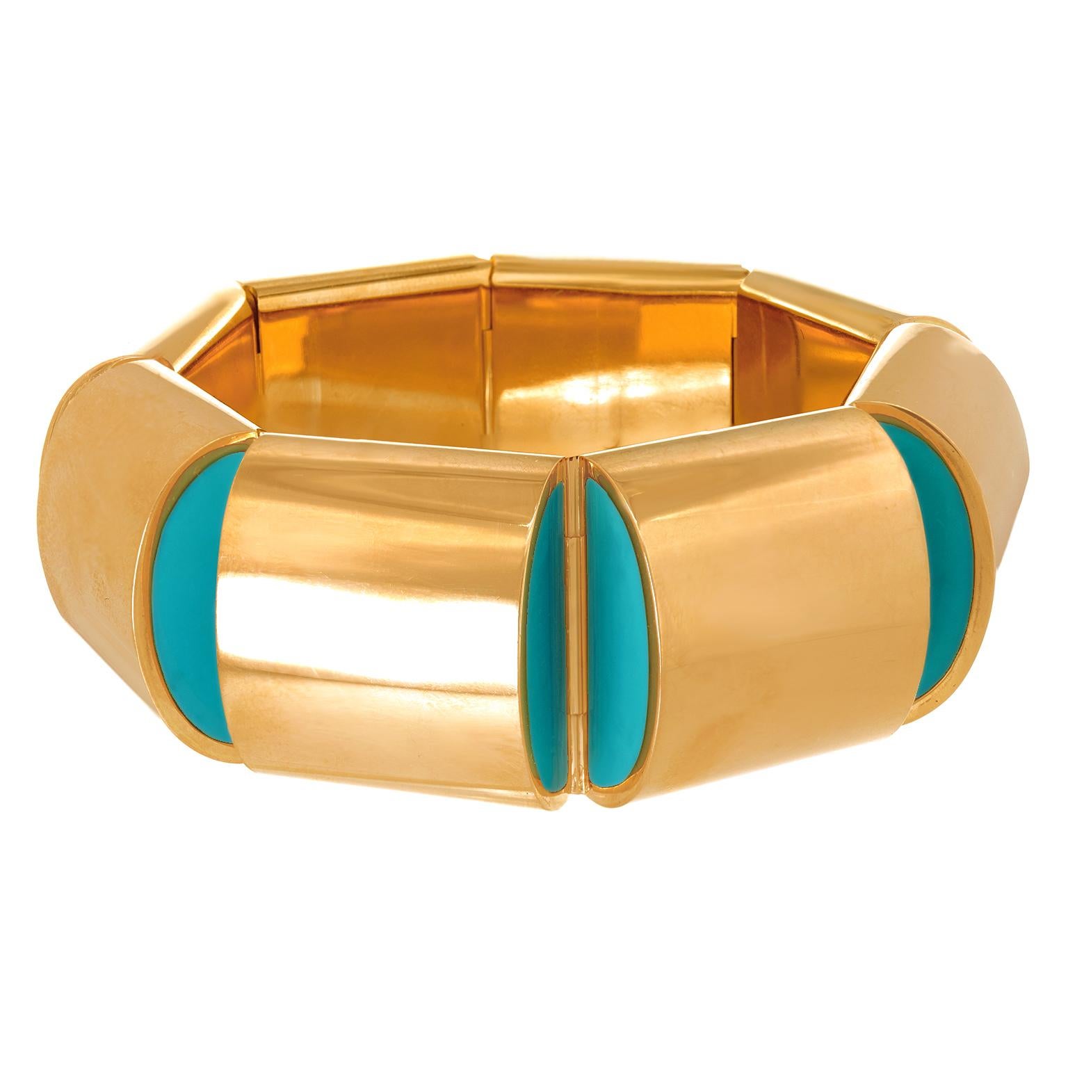 Moderniste Bracelet « Sorpresa » de Vhernier en turquoise et or en vente