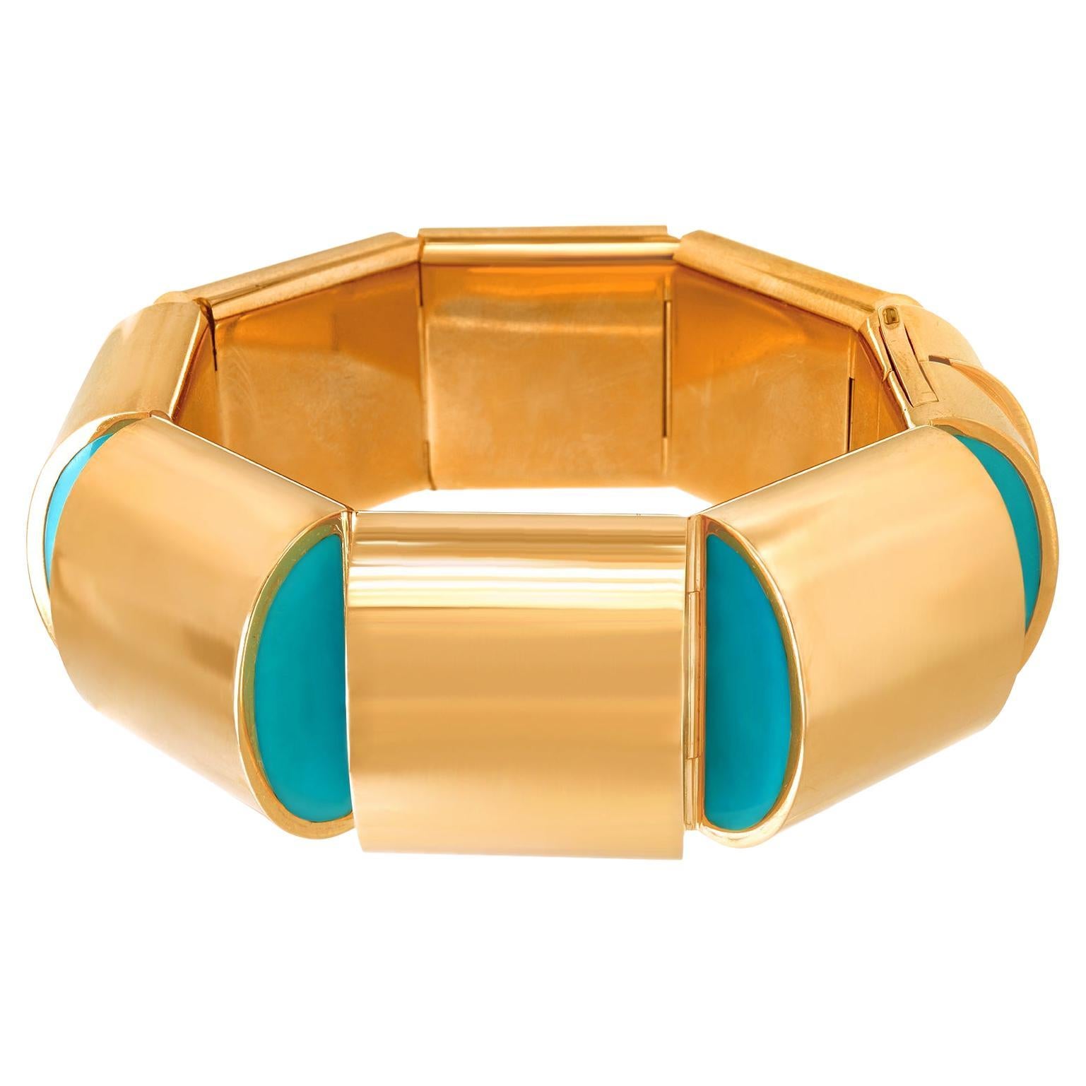 Vhernier "Sorpresa" Turquoise and Gold Bracelet For Sale
