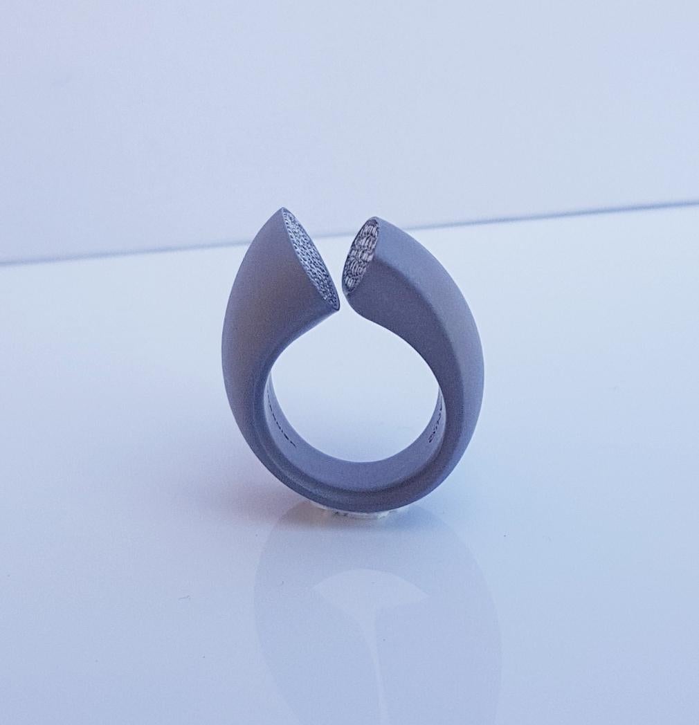 Contemporary Vhernier Titanium and Diamonds Eclisse Ring For Sale