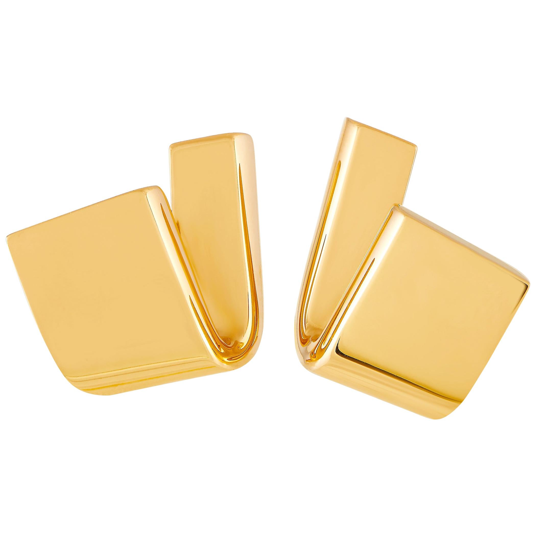 Vhernier Tonneau 18 Karat Rose Gold Ear Clips