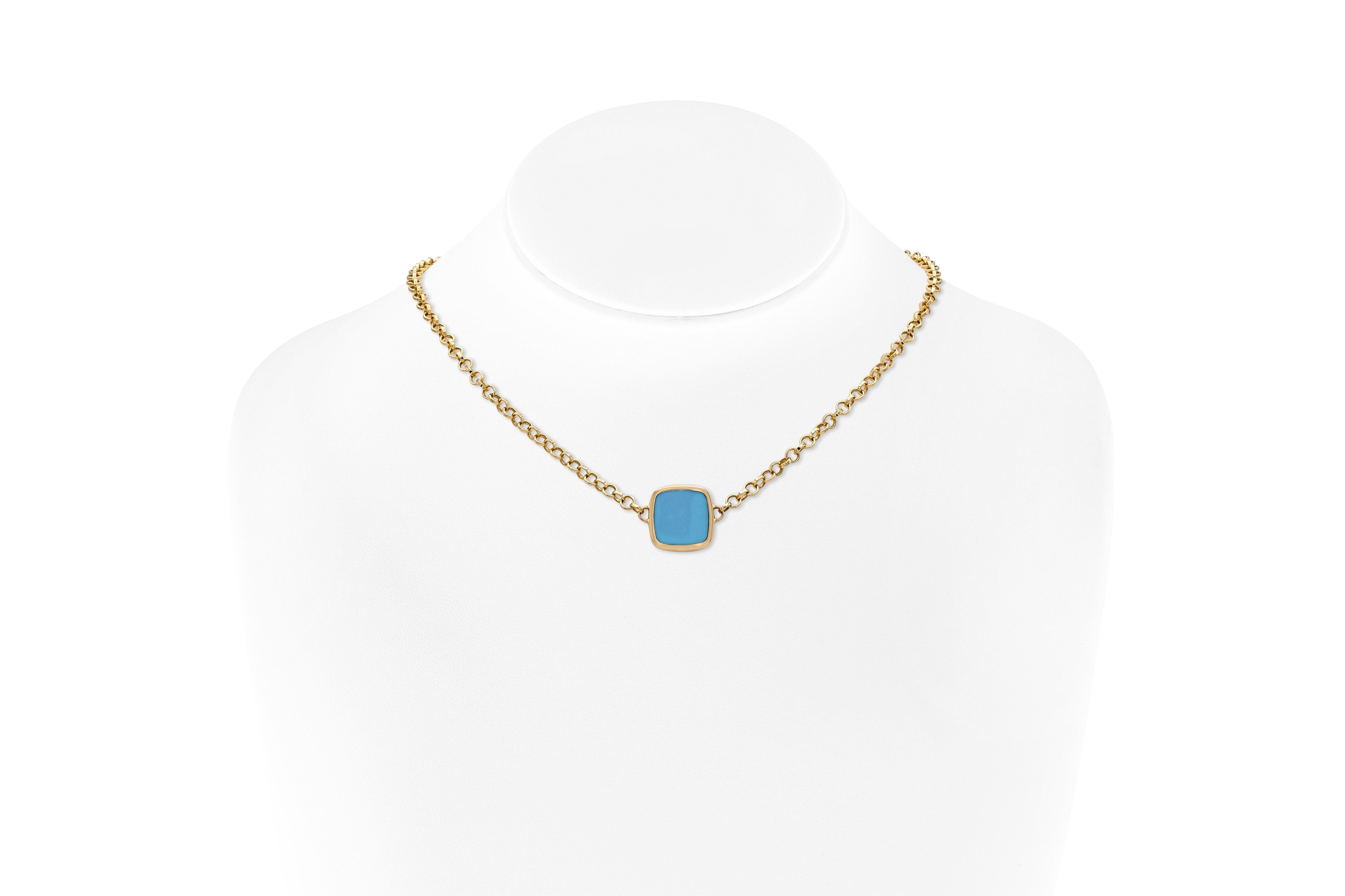 Quadrato Collana con ciondolo in turchese di Vhernier in vendita