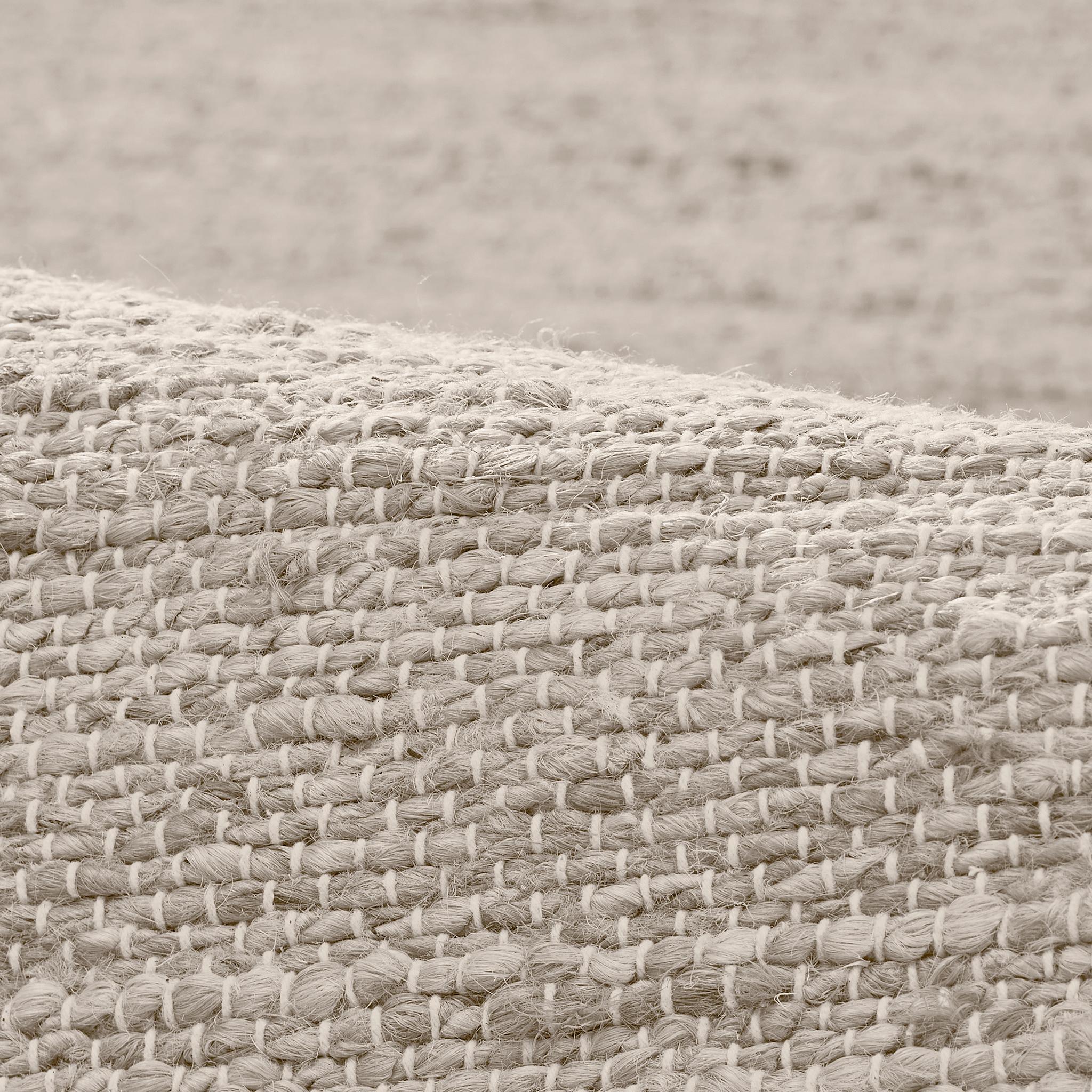 Via 8x10ft Asche 100 Handspun Jute ikonischen Grenze Design Luxus handgewebten Teppich im Zustand „Neu“ im Angebot in New York, NY