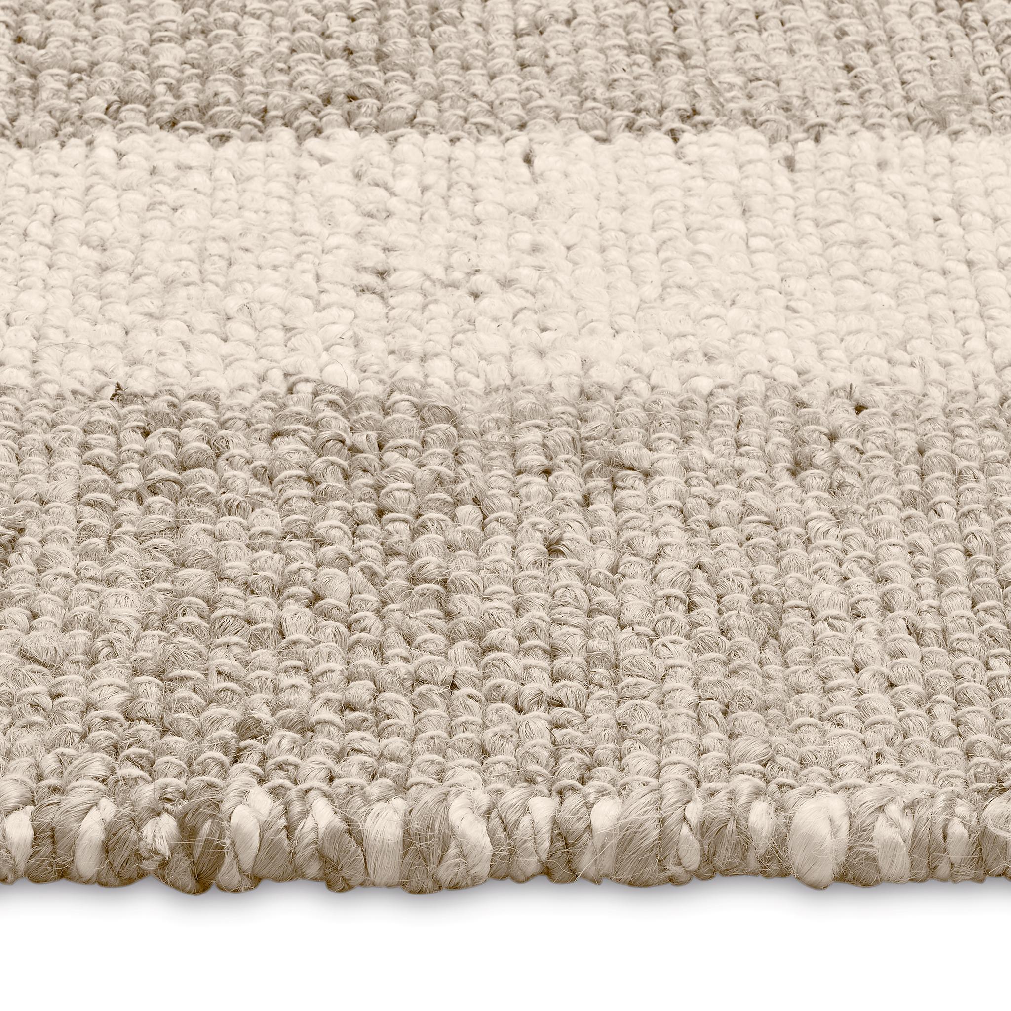 Via 8x10ft Asche 100 Handspun Jute ikonischen Grenze Design Luxus handgewebten Teppich (21. Jahrhundert und zeitgenössisch) im Angebot