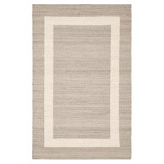 Via 8x10ft Asche 100 Handspun Jute ikonischen Grenze Design Luxus handgewebten Teppich
