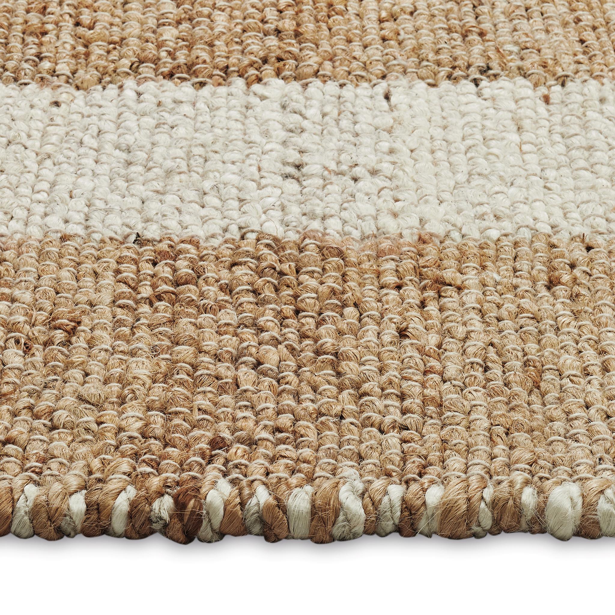 Via 9x12ft natural 100 Handspun yute diseño icónico borde alfombra de lujo tejida a mano Siglo XXI y contemporáneo en venta
