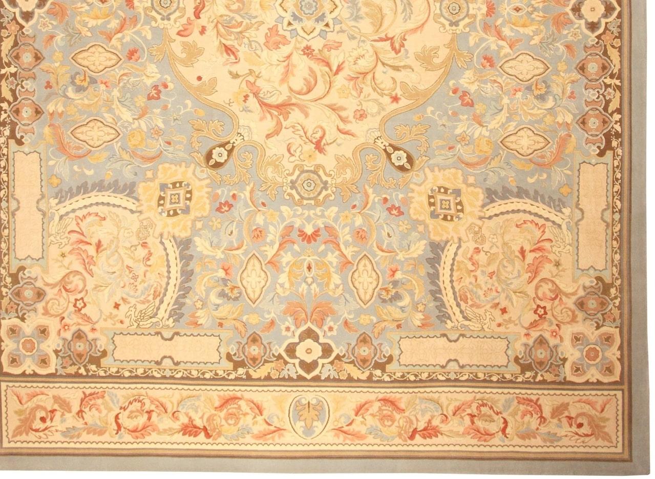 Aubusson Via Como 'Amarangier' Tappeto in lana e seta annodato a mano RARO 10x14 Unico nel suo genere in vendita