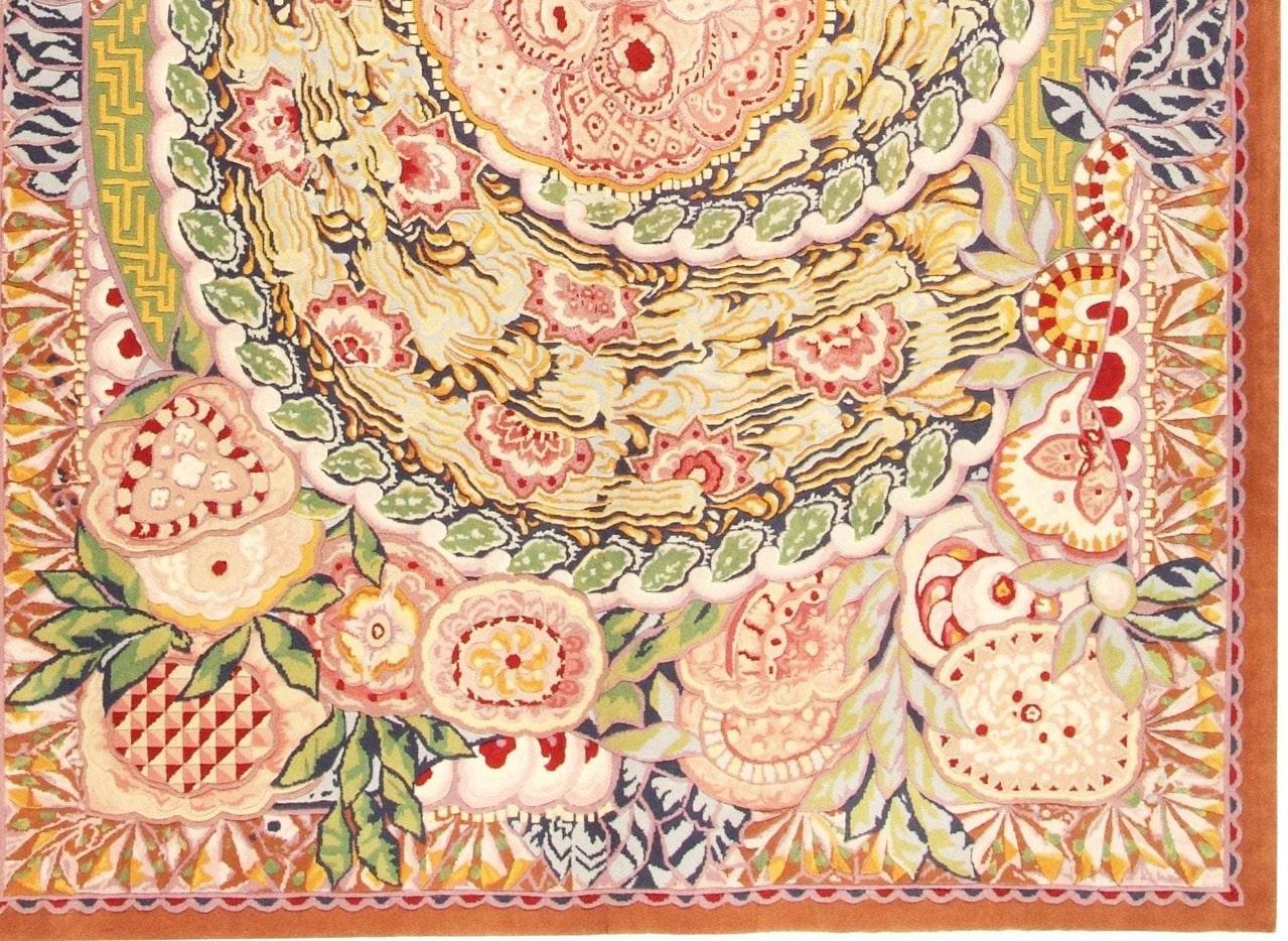 Chinois Tapis Art déco VIA COMO noué à la main 4'8