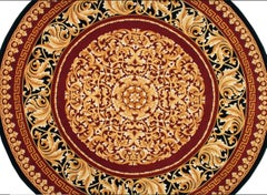 VIA COMO, 'Baroque Rosso' Rug Carpet Wool Silk Hand Knotted 8'2" x 8'2" ft RARE