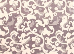 VIA COMO, 'Cacharels' Rug Size 5'5"x5'5" Carpet Modern Gray White Paisley Square