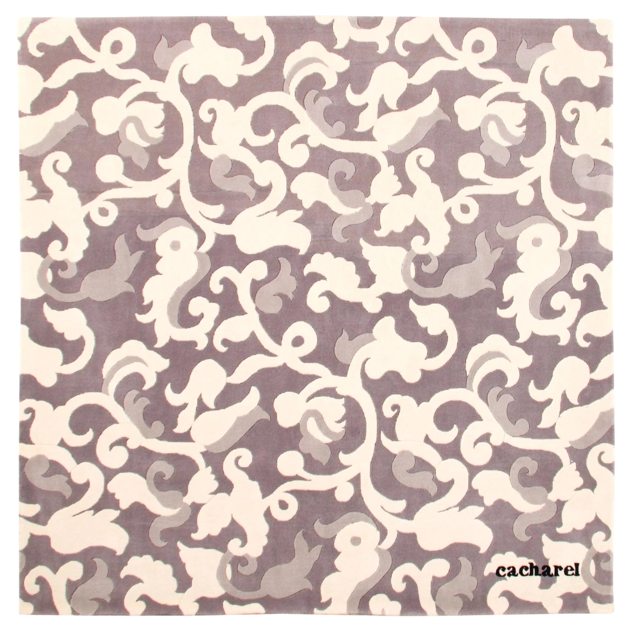 VIA COMO COMO, 'Cacharels' Teppich Größe 5'5"x5'5" Teppich Modern Grau Weiß Paisley Quadratischer Teppich im Angebot