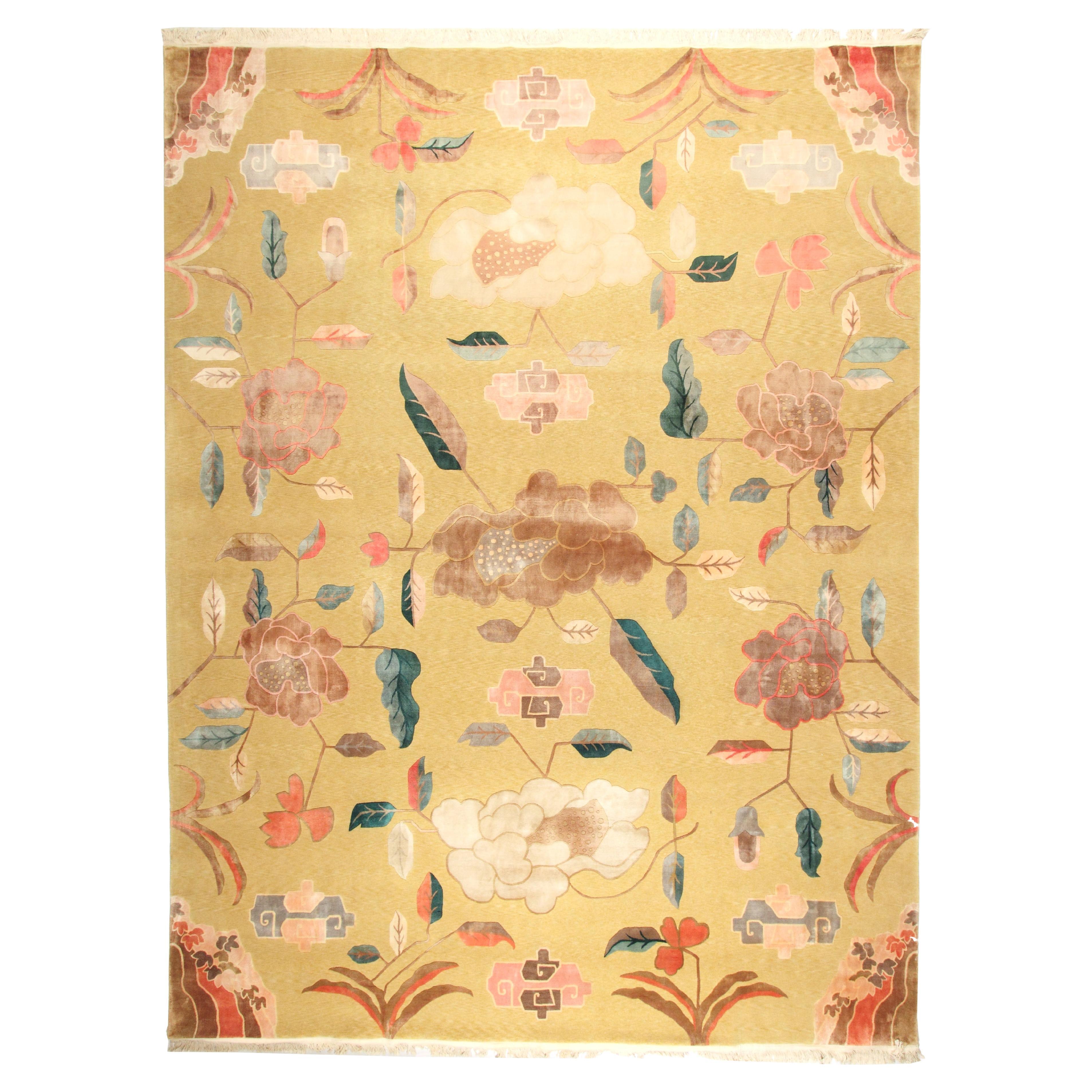 VIA COMO
Chinoiserie
Teppich Chinesischer Art Deco Teppich 10
x 13
ft SELTENer Wolle Seide