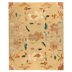 Retro Via Como, 'Chinoiserie' Rug - 8x10 Ft Wool and Silk Hand Knotted Carpet RARE