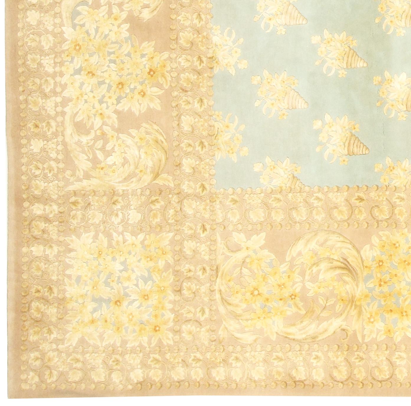 Other Via Como, 'Cornacopia' Rug Wool and Silk Hand Knotted Rug  For Sale