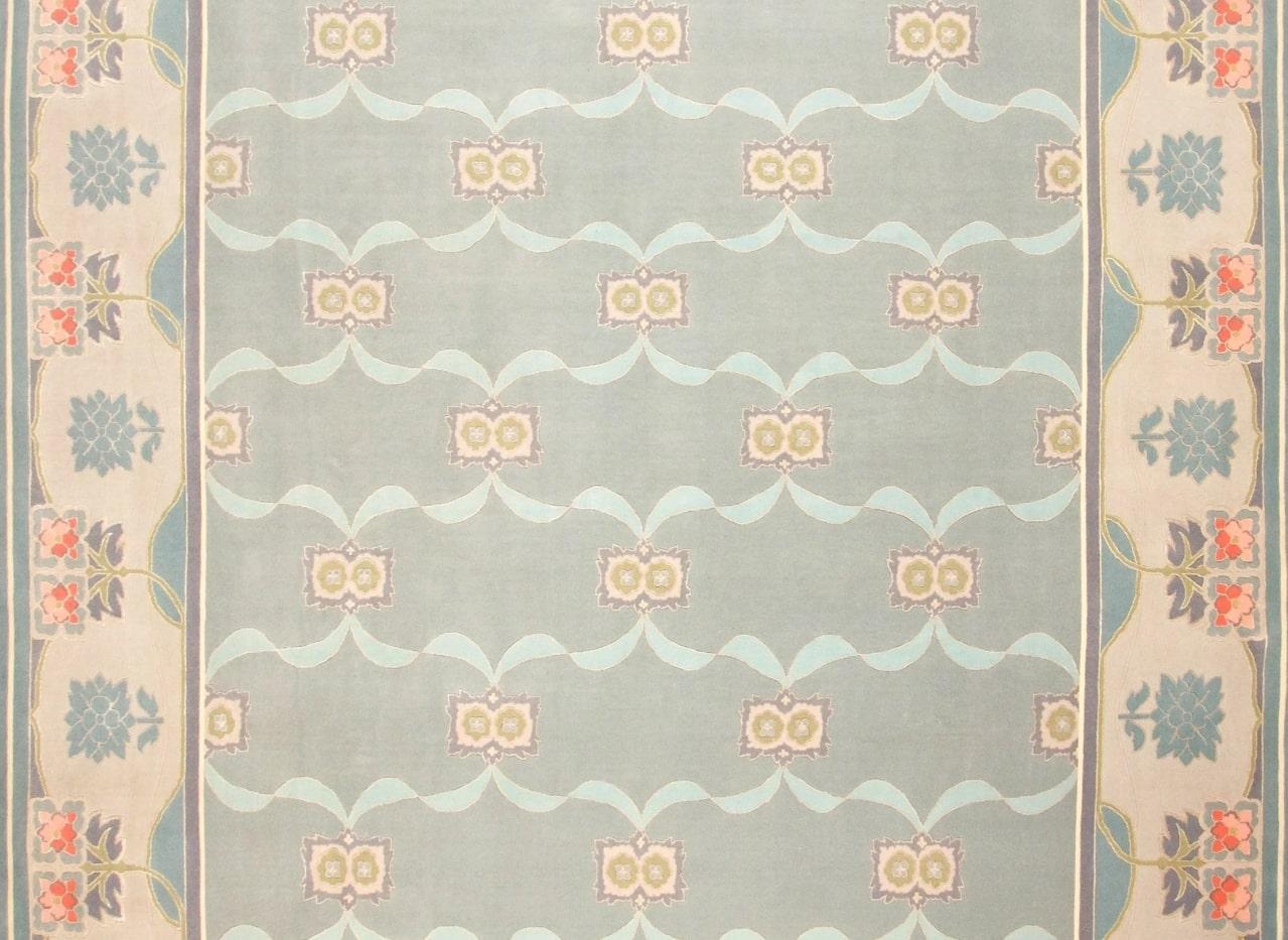 VIA COMO 'Detalier' Teppich Handgeknüpfter Teppich aus Wolle und Seide 10x14 Seltener Unikat (Französische Provence) im Angebot