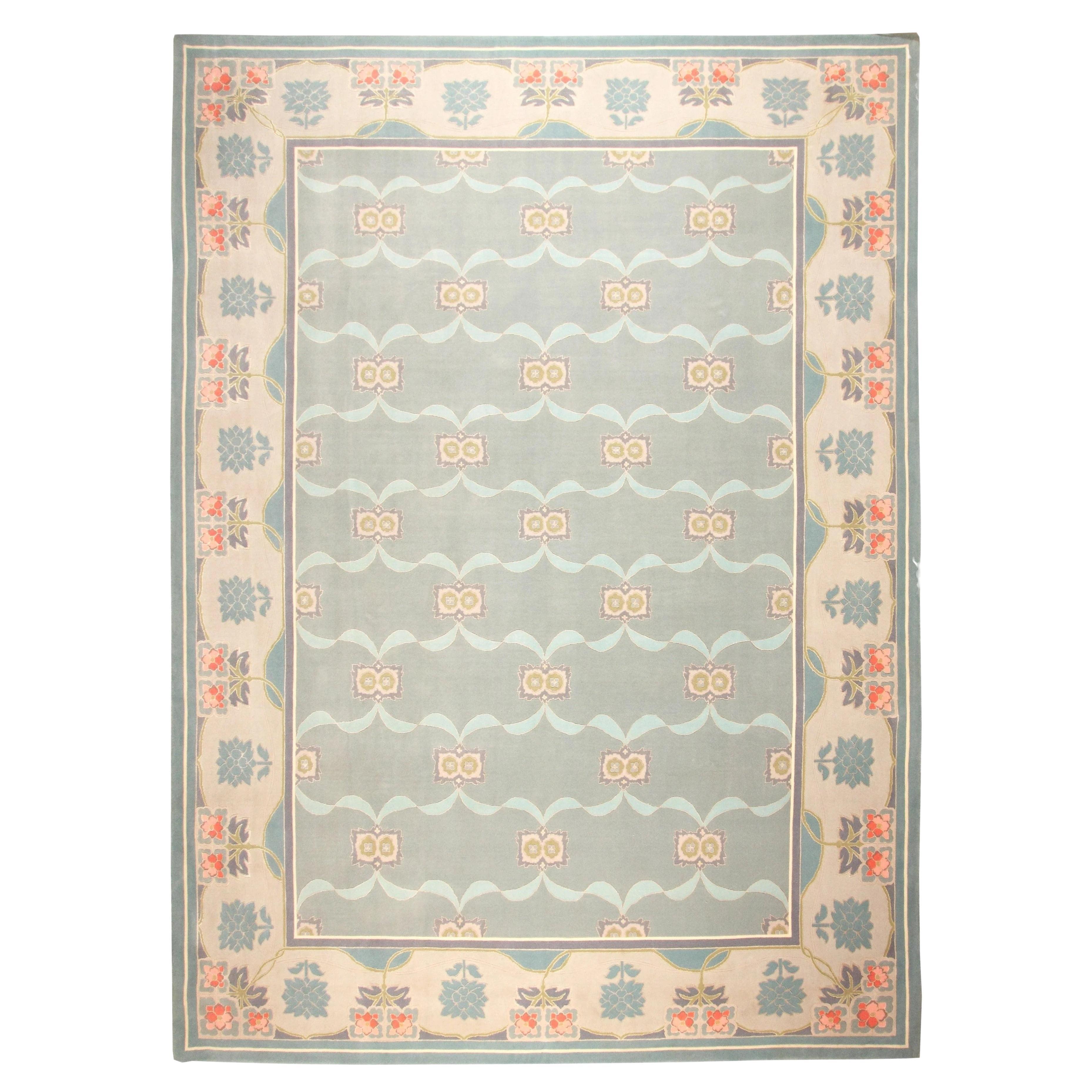 VIA COMO 'Detalier' Teppich Handgeknüpfter Teppich aus Wolle und Seide 10x14 Seltener Unikat im Angebot