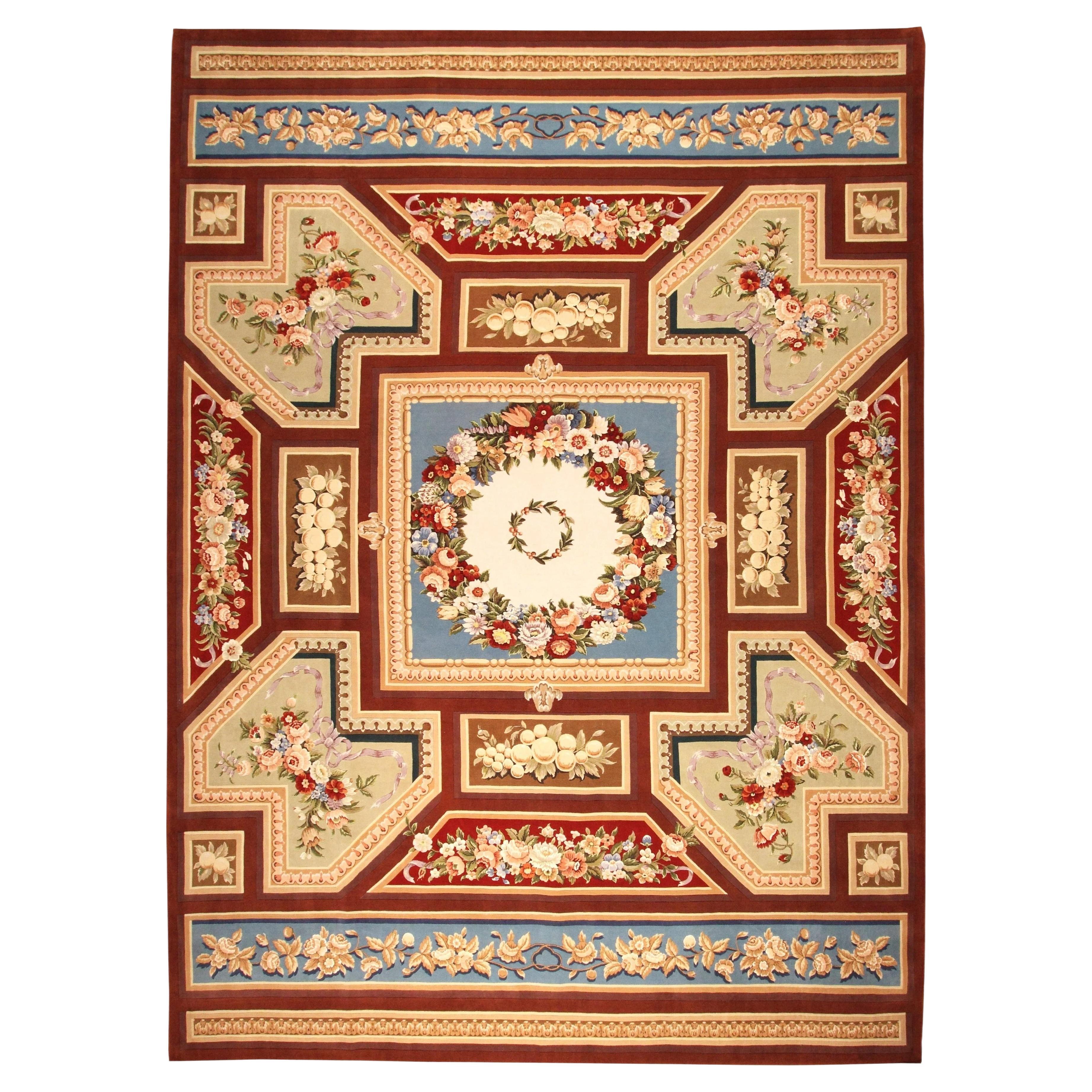 VIA COMO 'Eingang zu Versailles' Handgeknüpfter Wolle-Seiden-Teppich 10x14 Teppich RARE 